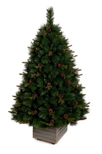 Сосна искусственная Юта натуральная с шишками 150 см.