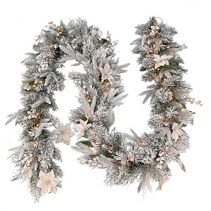 Гирлянда из искусственной хвои Frosted Colonial Garland 274 см 70 led
