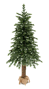 Ель искусственная литая Шервуд на деревянном пне