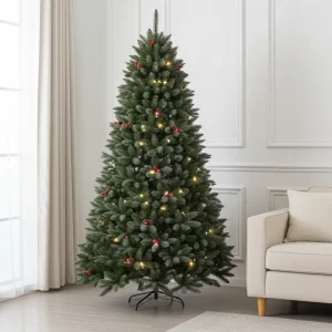 Ель Ариозо с шишками и ягодами (эффект инея)