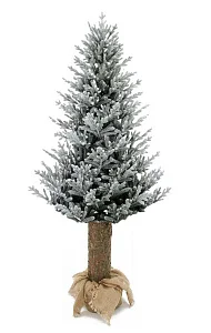 Ель искусственная Скандинавская заснеженная (на деревянном пне) - 2 метра