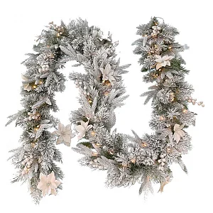 Гирлянда из искусственной хвои Frosted Colonial Garland 274 см 70 led